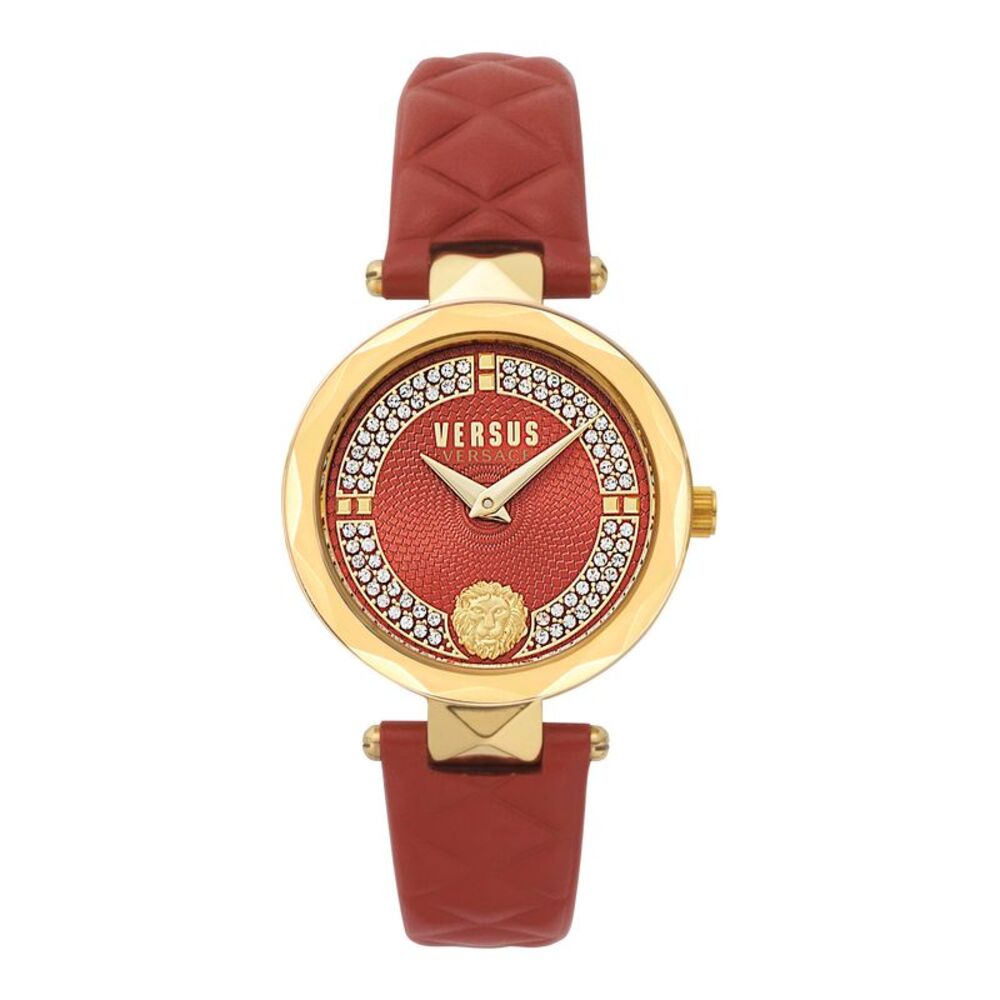 Versus Versace Covent Garden Petite Leather Watch Womens